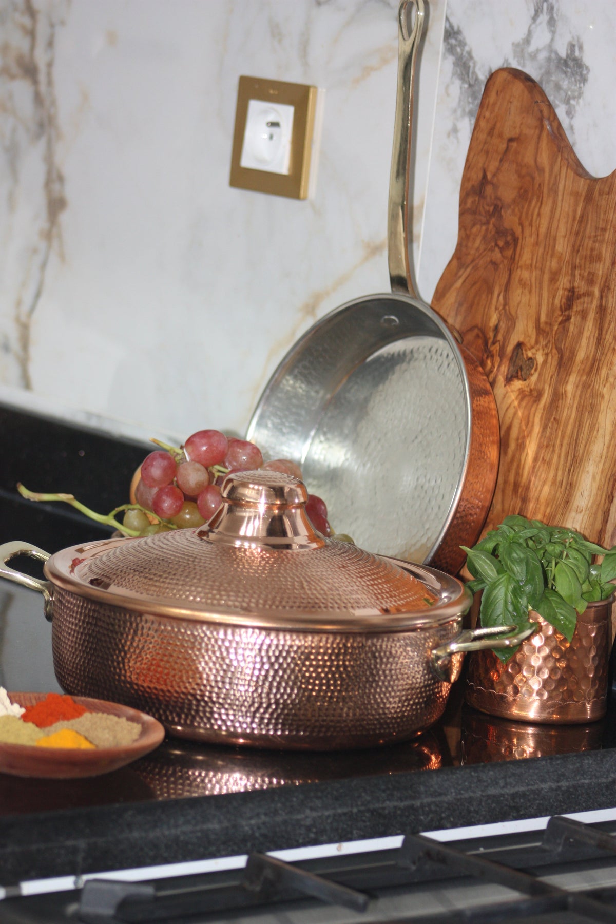 Copper Cooking Pot – Traditional Hammered Copper Cookware (33 cm)