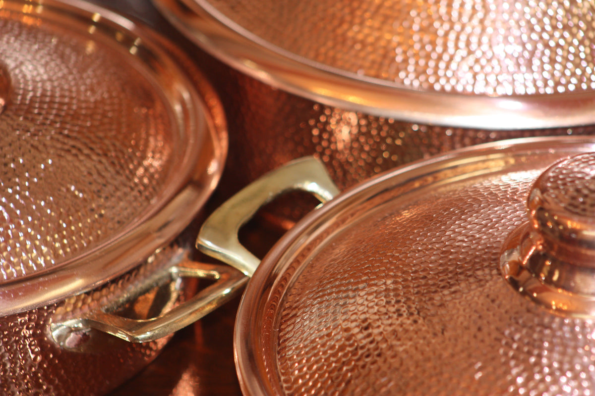 Copper Cooking Pot – Traditional Hammered Copper Cookware (33 cm)