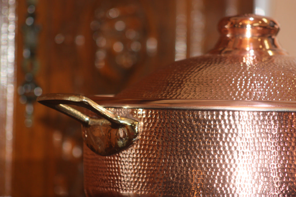 Copper Cooking Pot – Traditional Hammered Copper Cookware (33 cm)