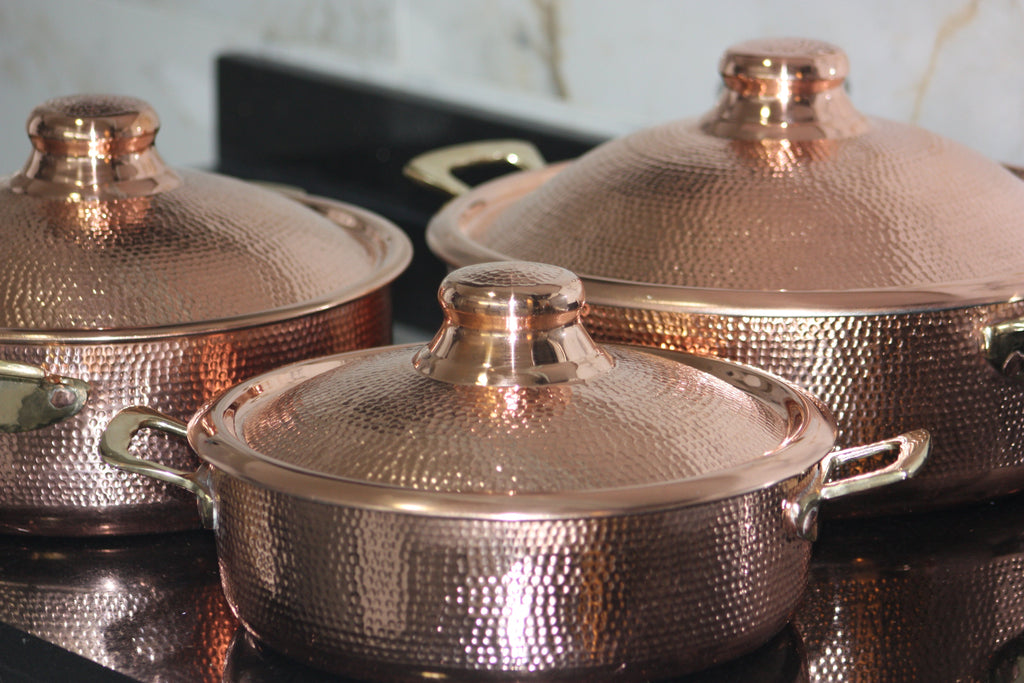 Copper Cooking Pot – Traditional Hammered Copper Cookware (33 cm)