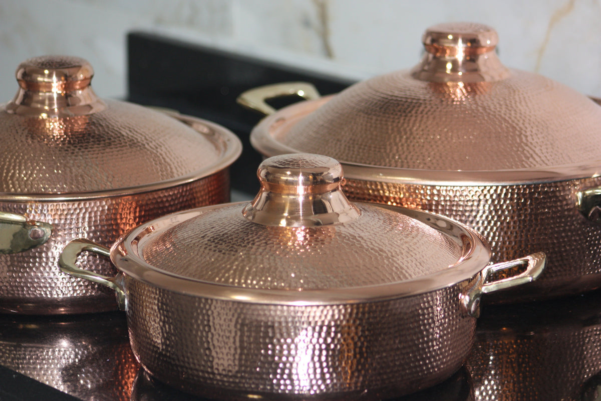 Copper Cooking Pot – Traditional Hammered Copper Cookware (33 cm)