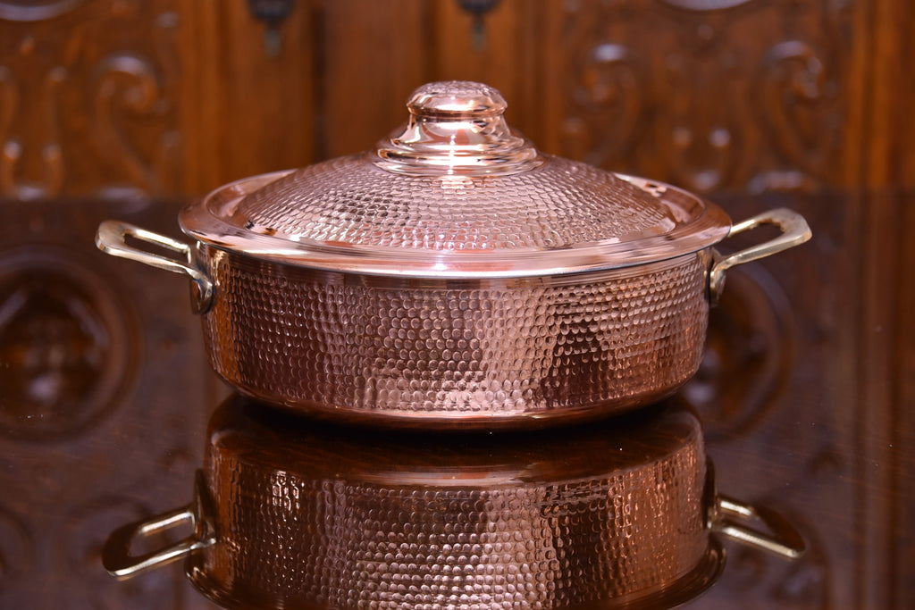 Copper Cooking Pot – Traditional Hammered Copper Cookware (33 cm)