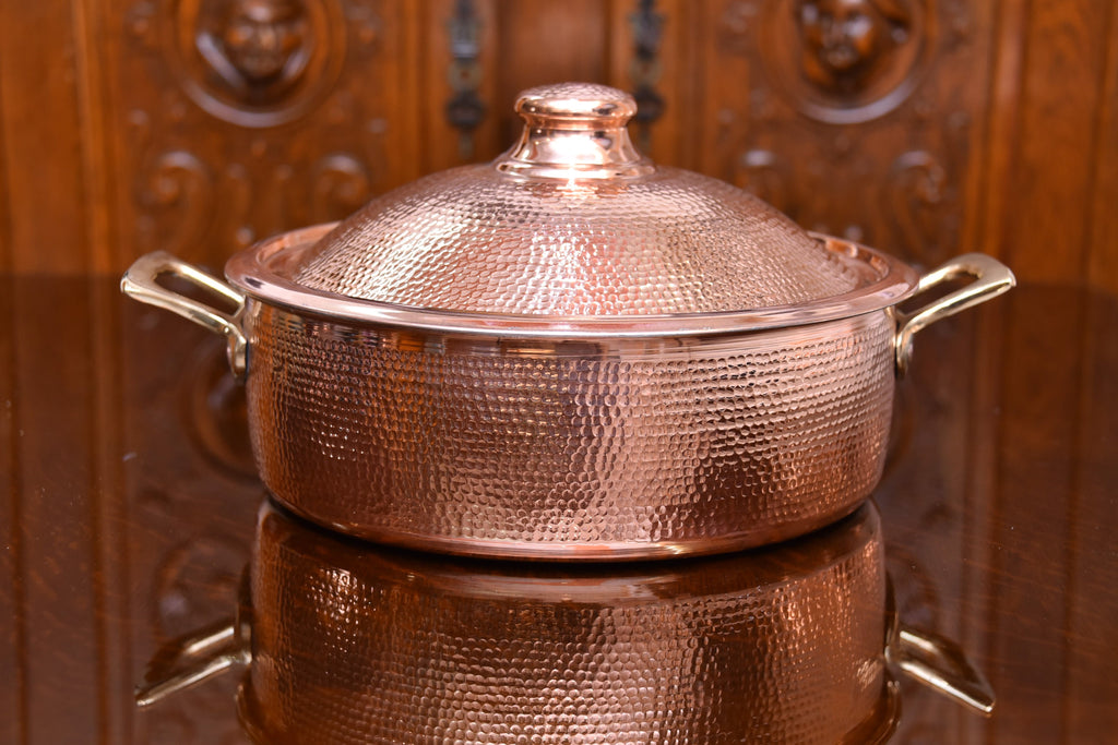 Copper Cooking Pot – Traditional Hammered Copper Cookware (33 cm)
