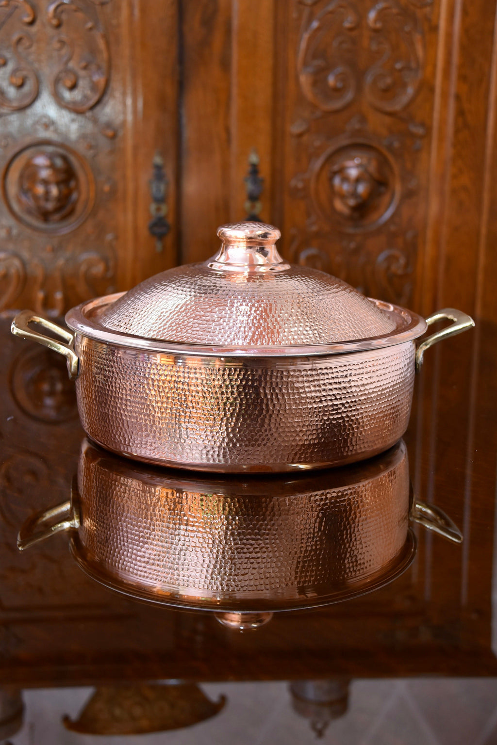 Copper Cooking Pot – Traditional Hammered Copper Cookware (33 cm)