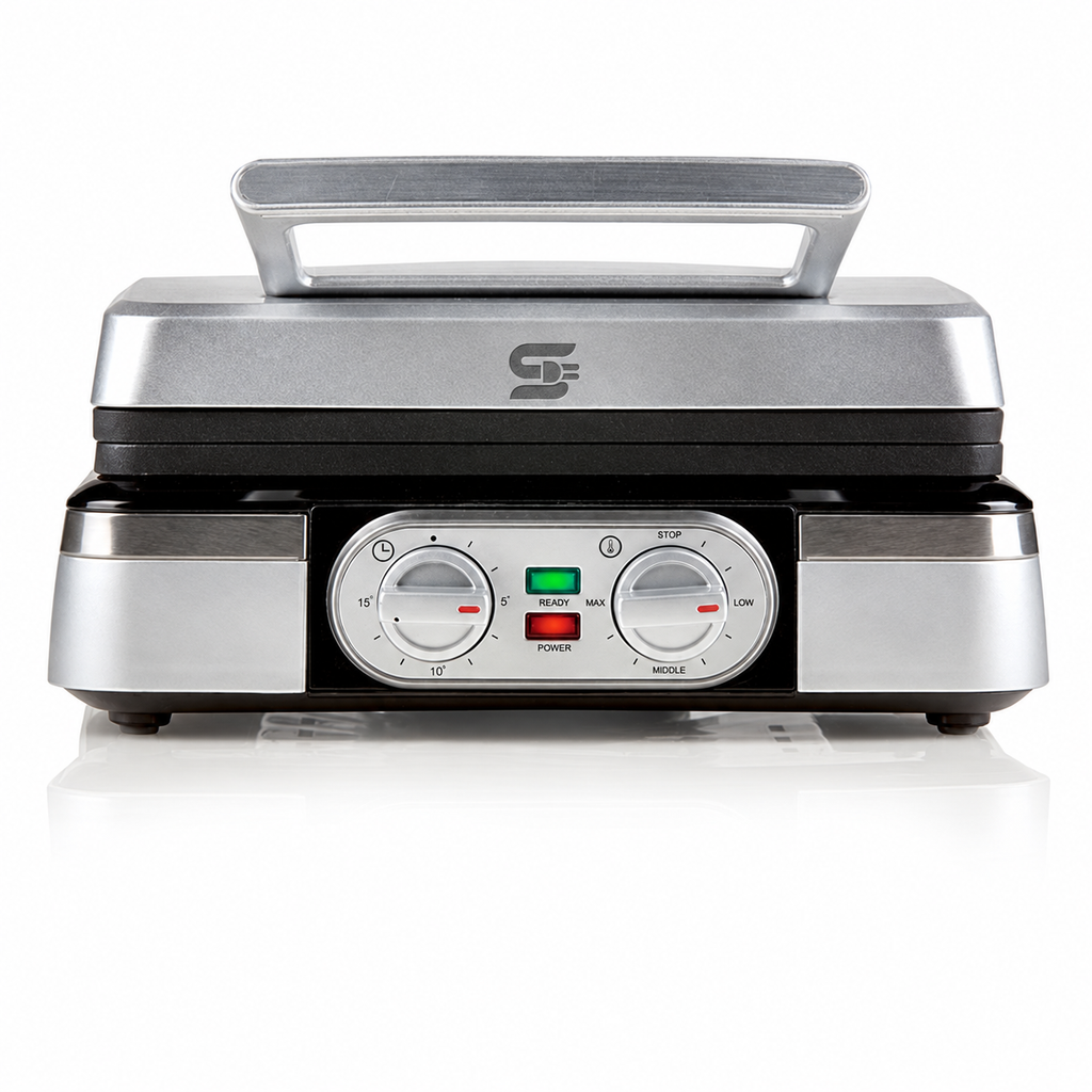 SNAL ELECTRO Stainless Steel Waffle Maker – 1400 W, Adjustable Temperature & Timer