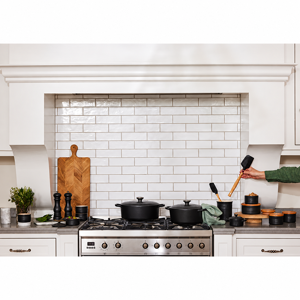 SNAL ELECTRO Enamelled Cast Iron Oval Casserole – 27 cm, 4.1 L, Matte Black