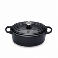 SNAL ELECTRO Enamelled Cast Iron Oval Casserole – 27 cm, 4.1 L, Matte Black