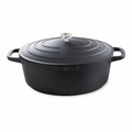 SNAL ELECTRO Lightweight Cast Aluminium Oval Casserole – 32 cm, 6.5 L, Black