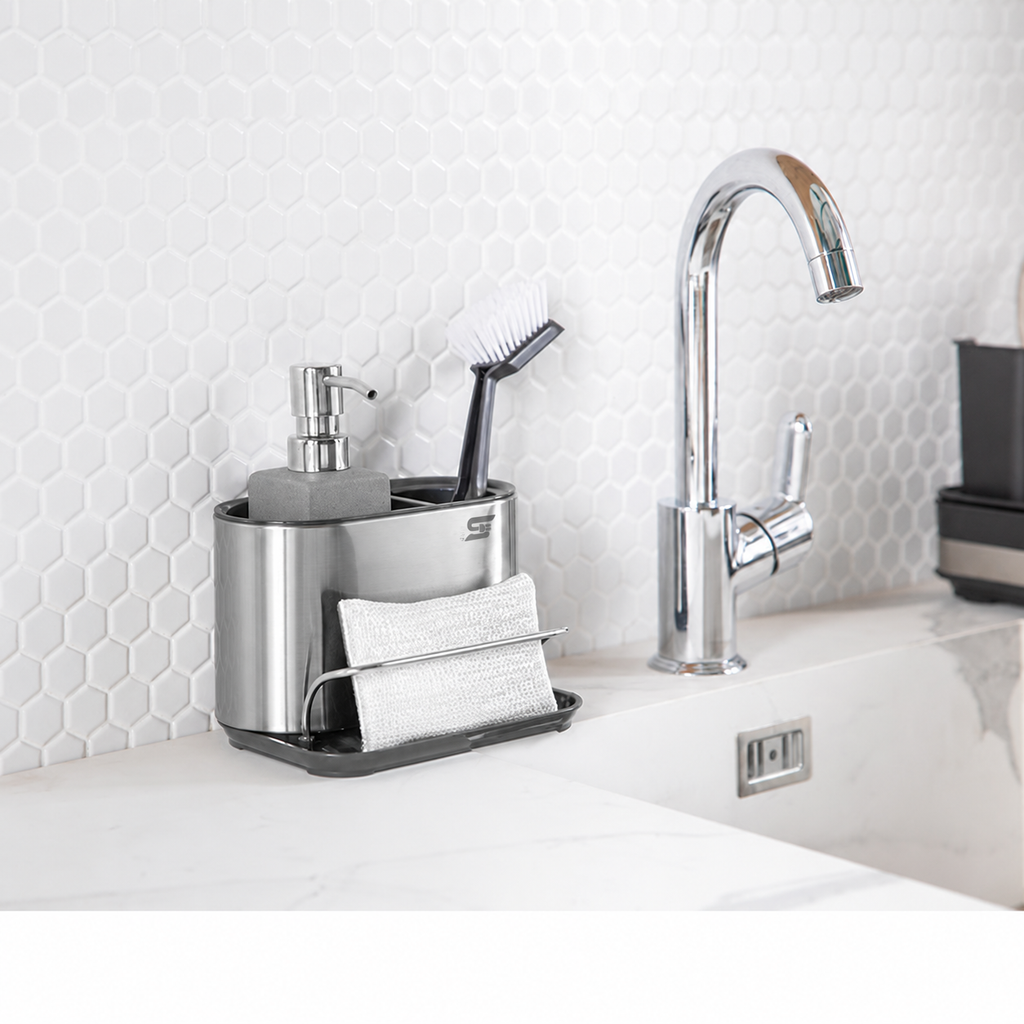 SNAL ELECTRO Stainless Steel Sink Organizer with Drainage Tray