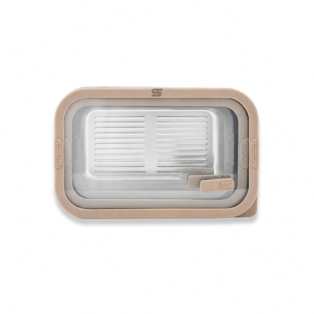 SNAL ELECTRO 3-Piece Stainless Steel Food Container Set with Glass Lids – 700 ml, 1 L & 1.65 L