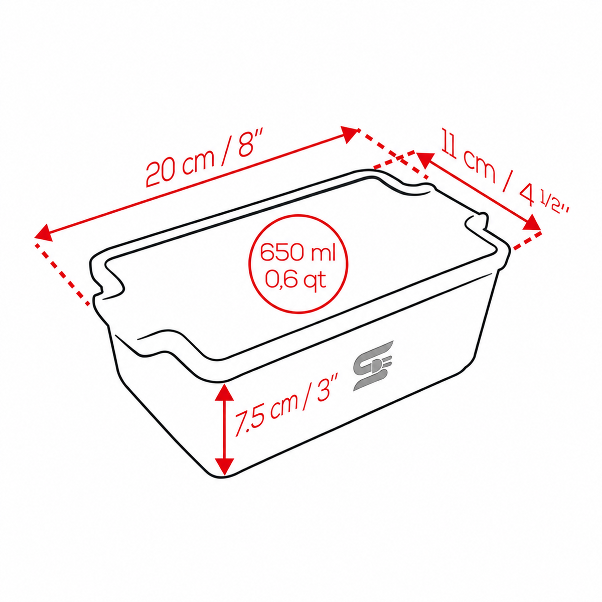 SNAL ELECTRO Ceramic Terrine with Lid & Press – 20 cm, 650 ml, Red